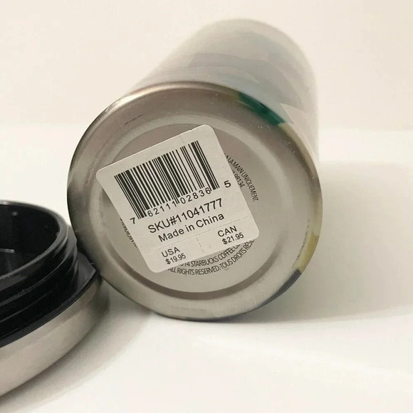 Starbucks 2014 Stainless Steel 16oz Camo Tumbler Cup With Stainless Steel Straw - Picture 9 of 16